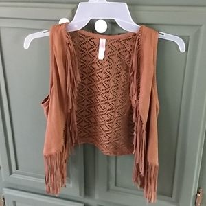 Super cute fringe vest!